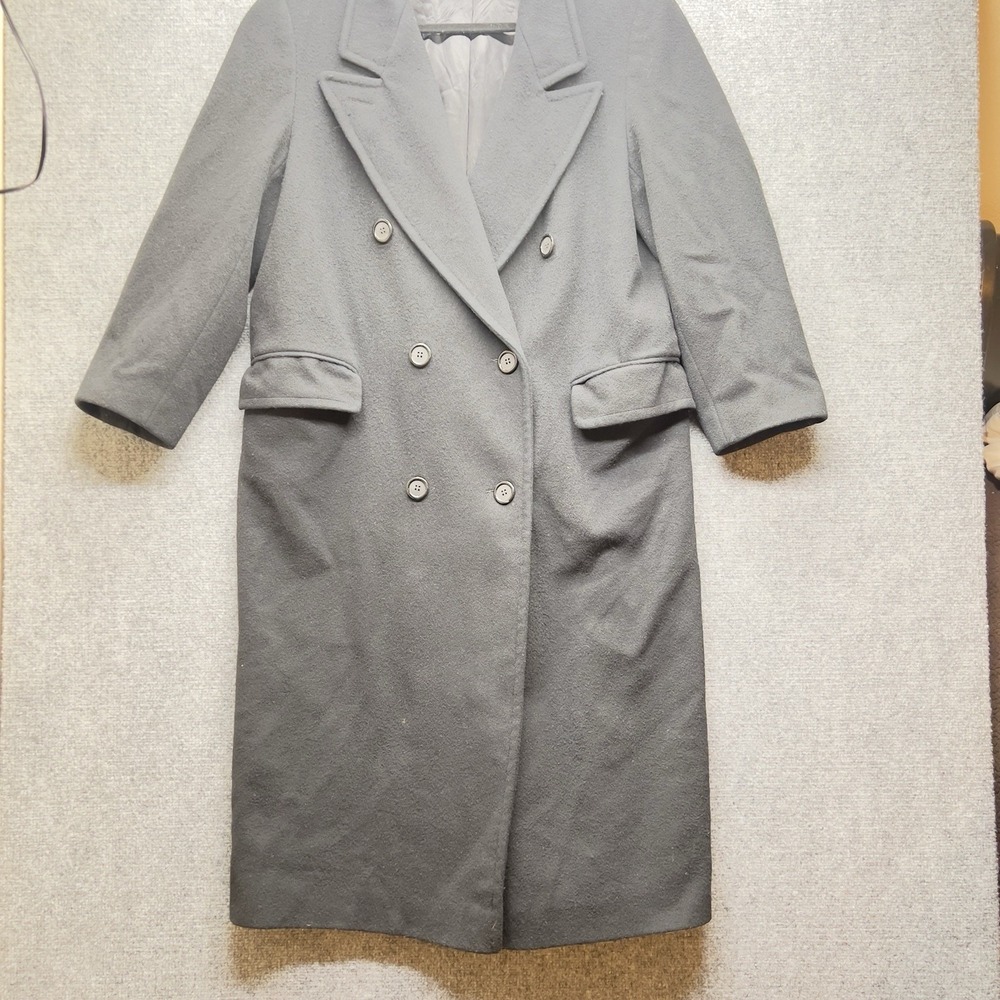 Vintage Evan Picone Black Wool Blend‎ Coat Size 12 Alpaca Mohair Minimalist